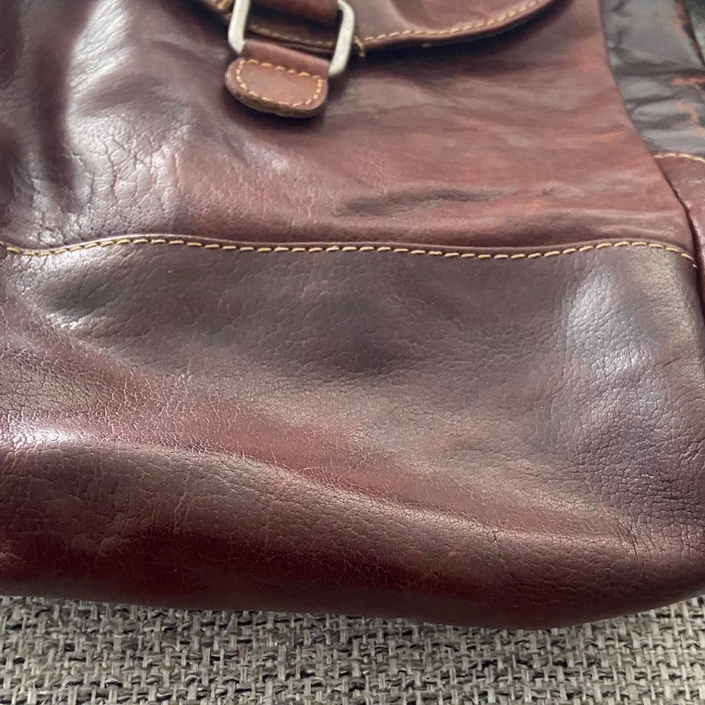 Jack Georges Voyager Brown Leather Backpack Crossbody Bag | Vintage Travel Style
